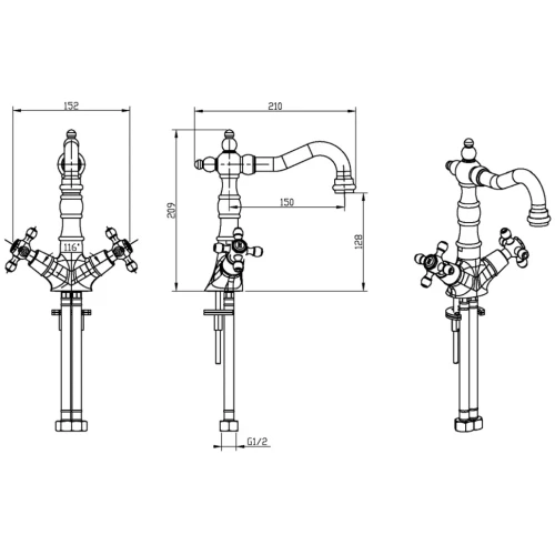 Купить купить смеситель для раковины, boheme satine, хром арт. 272-st