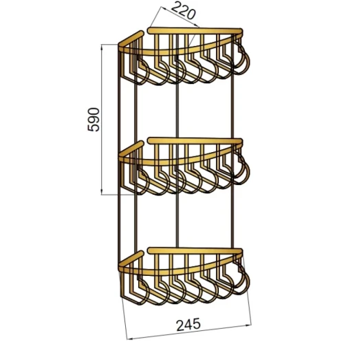 Купить купить угловая полка, boheme medici, бронза арт. 10624