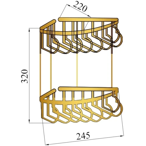 Купить купить полка корзина угловая, boheme imperiale, золото арт. 10427