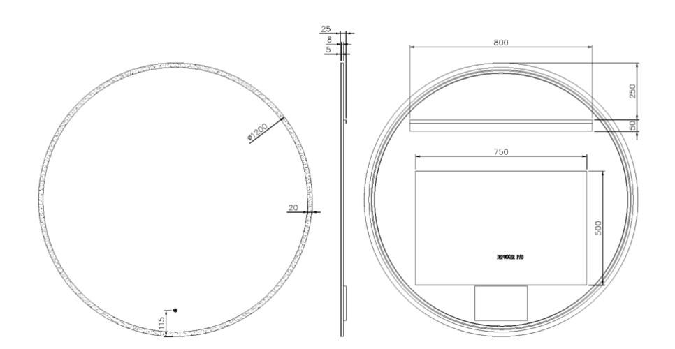 Купить купить зеркало с подсветкой с сенсорным выключателем и подогревом, armadi art modern, золото арт. 545-120-g