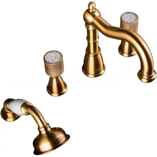 Купить купить смеситель на борт ванны, boheme royal cristal, бронза арт. 391-royal