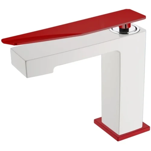 Купить купить смеситель для раковины, boheme q, белый, красный арт. 141-wr.2