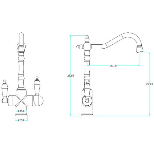 Купить купить смеситель для кухни, boheme tradizionale chromo, хром арт. 113-blc