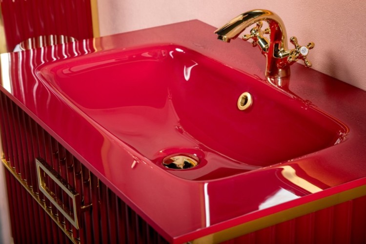 Купить купить тумба под раковину, armadi art monaco, бордо, золото арт. 866-080-rg