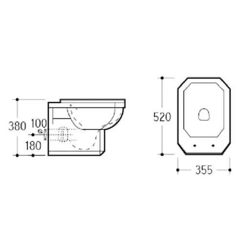 Купить купить унитаз подвесной без сиденья, boheme vogue, белый арт. 944