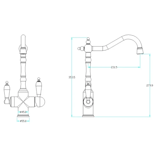 Купить купить смеситель для кухни, boheme tradizionale oro, золото арт. 112