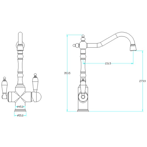 Купить купить смеситель для кухни, boheme tradizionale oro, золото арт. 112-blc