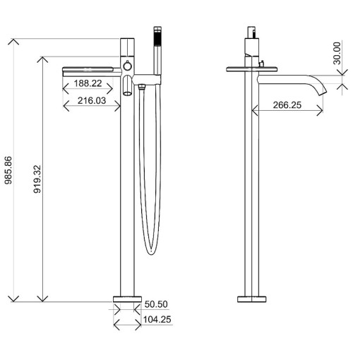 Купить купить смеситель для ванны, напольный gun metal c ручкой diamond, boheme stick, арт. 129-gm