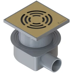 Душевой трап с решеткой, Armadi Art Smart Design, золото арт. 984-10-MG