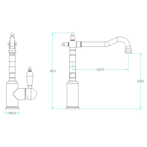 Купить купить смеситель для кухни, boheme tradizionale oro, золото арт. 102