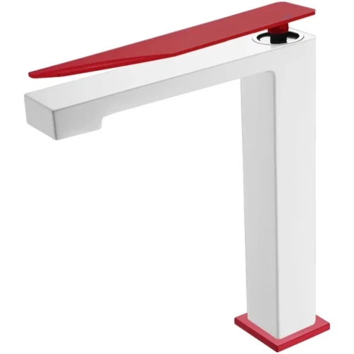 Купить купить смеситель для раковины, boheme q, белый, красный арт. 142-wr.2