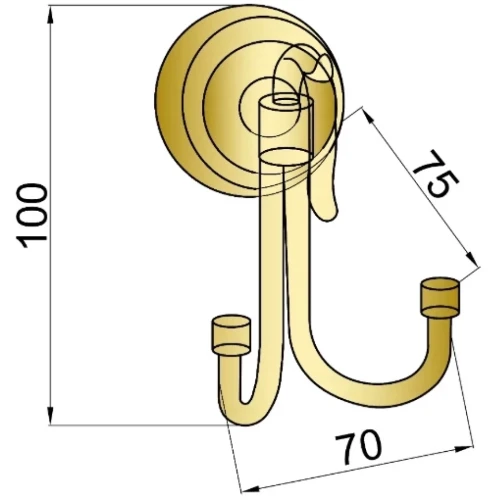 Купить купить двойной крючок, boheme medici, бронза арт. 10606