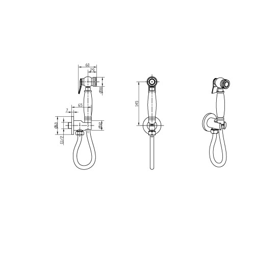 Купить купить гигиенический душ, boheme imperiale, золото арт. 405-2