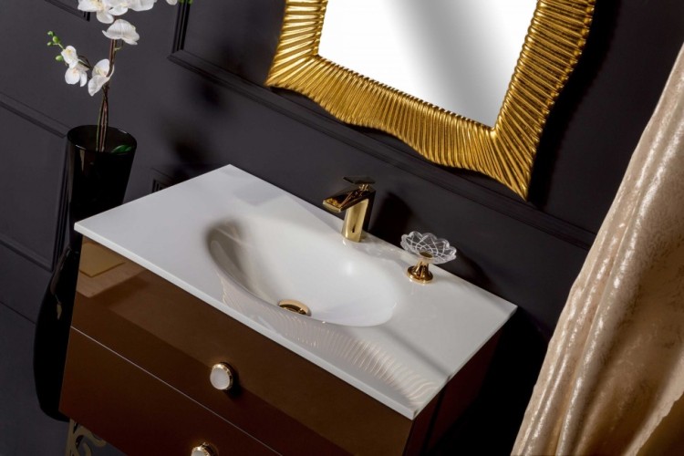 Купить купить тумба под раковину, подвесная, armadi art neoart, dark brown арт. 830-100-db