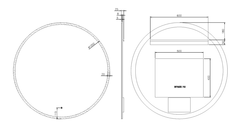 Купить купить зеркало с подсветкой с сенсорным выключателем и подогревом, armadi art modern, золото арт. 545-100-g