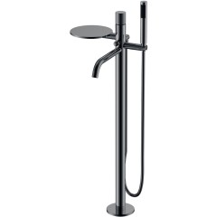 Смеситель для ванны, напольный shine gun metal с ручкой dimond, Boheme Stick, арт. 129-SGM