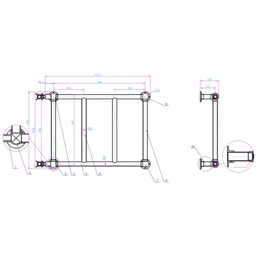 Купить купить полотенцесушитель водяной 750x500mm palazzo, золото, boheme palazzo арт. 712