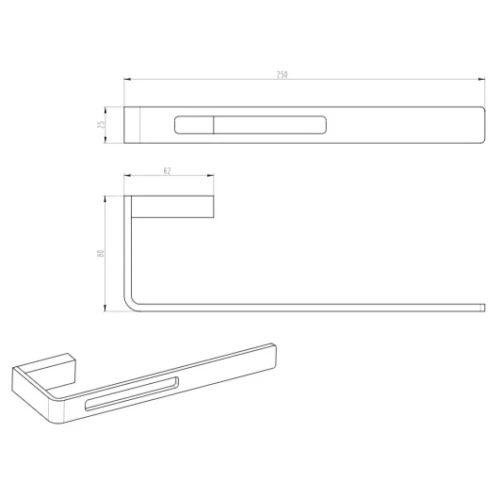 Купить купить полотенцедержатель, boheme q, оружейная сталь арт. 10945-sgm