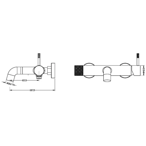 Купить купить смеситель для ванны, boheme uno, черный арт. 463-bcr