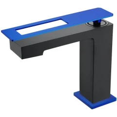 Смеситель для раковины, Boheme Q, черный, синий арт. 141-BUW