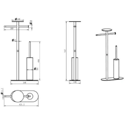 Купить купить напольная стойка, boheme venturo, белый, золото арт. 10953-w-g