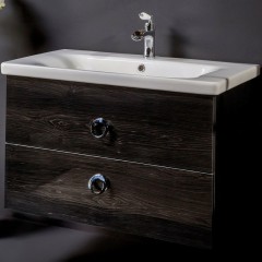 Тумба под раковину, подвесная Wood, Armadi Art NeoArt, black wood арт. 830-080-BW