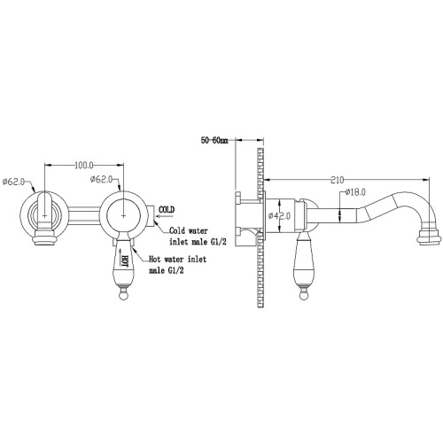 Купить купить смеситель для раковины, boheme tradizionale nero, хром арт. 267-bsw