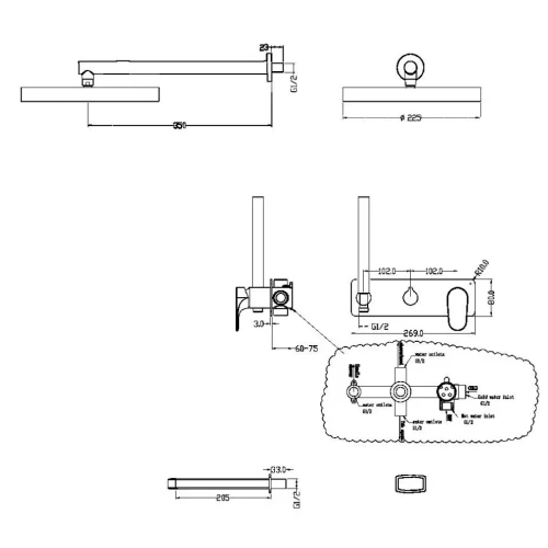 Купить купить душевая система, boheme spectre, бронза арт. 454-2-br