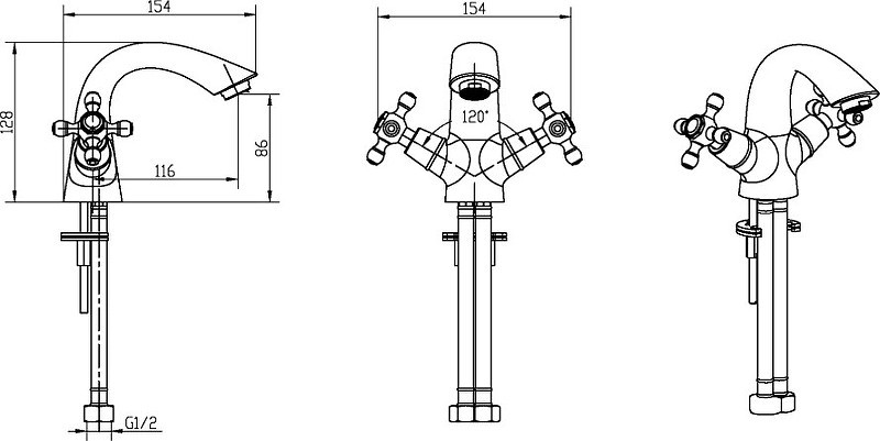 Купить купить смеситель для раковины, boheme medici, бронза арт. 311-sw