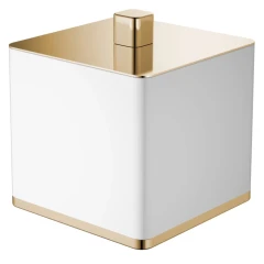 Стакан для ватных дисков, Boheme, белый, золото арт. 10964-W-G