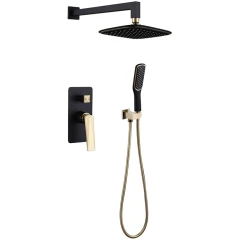 Душевая система, Boheme Venturo, черный, золото арт. 384-B
