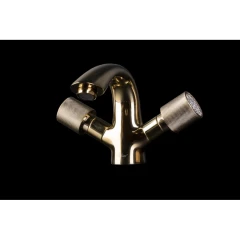 Смеситель для раковины, Boheme Royal Cristal, золото арт. 291-Royal/CRST