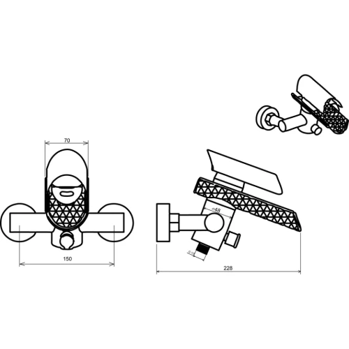 Купить купить смеситель для ванны, boheme hypnose, золото арт. 233-g