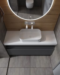 Тумба подвесная, Armadi Art Flat, антрацит арт. 897-120-A glossy