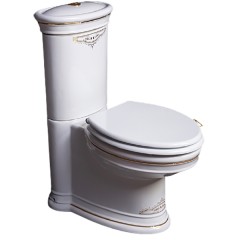 Унитаз компакт с узором с бачком без сиденья, Boheme Puro, белый арт. 959-G