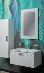 Тумба под раковину Avangarde подвесная, Armadi Art Vallessi, белый, хром арт. 842-080-WCR