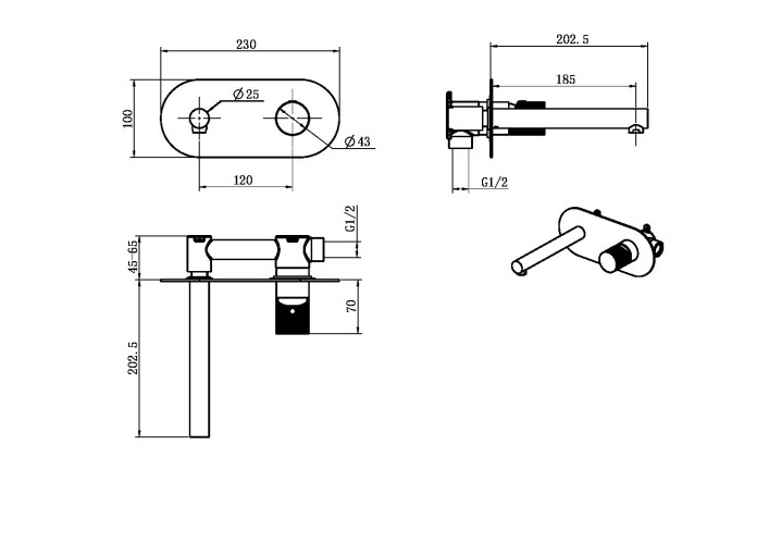 Купить купить смеситель для раковины shine gun meta с ручкой touch, boheme stick, арт. 125-sgm.2