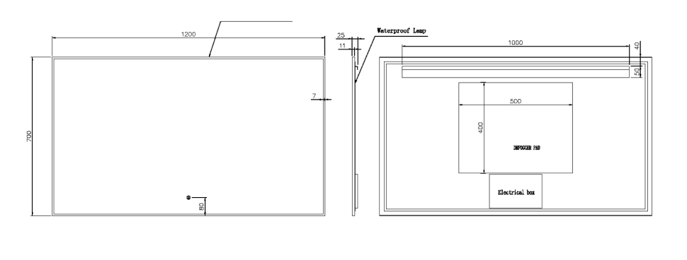 Купить купить зеркало с подсветкой с сенсорным выключателем и подогревом, armadi art modern, оружейная сталь арт. 543-120-gm