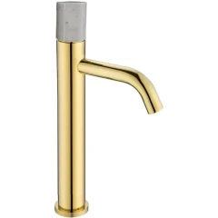 Смеситель для раковины, Boheme Stick, золото, белый арт. 122-G-MR-WHITE