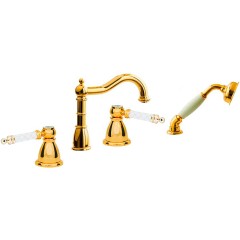 Смеситель на борт ванны, Boheme Tradizionale Oro, золото арт. 395-MR-W