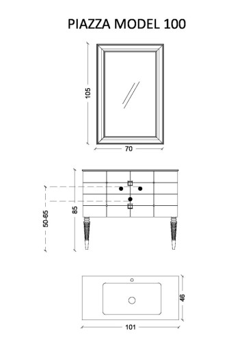 Купить купить тумба под раковину, подвесная, armadi art vallessi, белый, золото арт. 841-100-wg