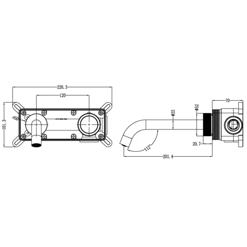 Купить купить смеситель для раковины, boheme tech, золото арт. 158/2-g