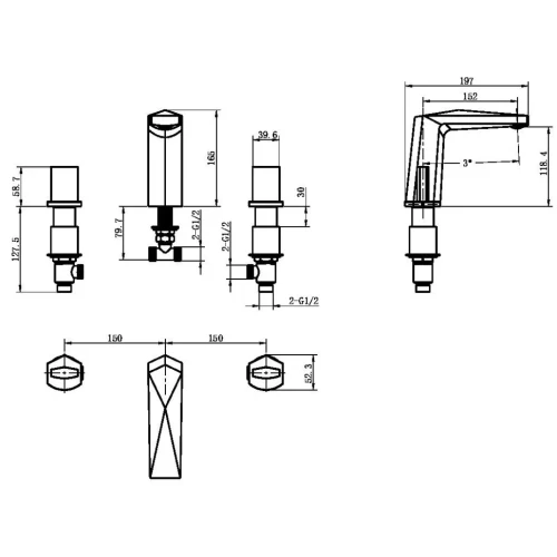 Купить купить смеситель для раковины, boheme venturo, хром арт. 150-cr-ice