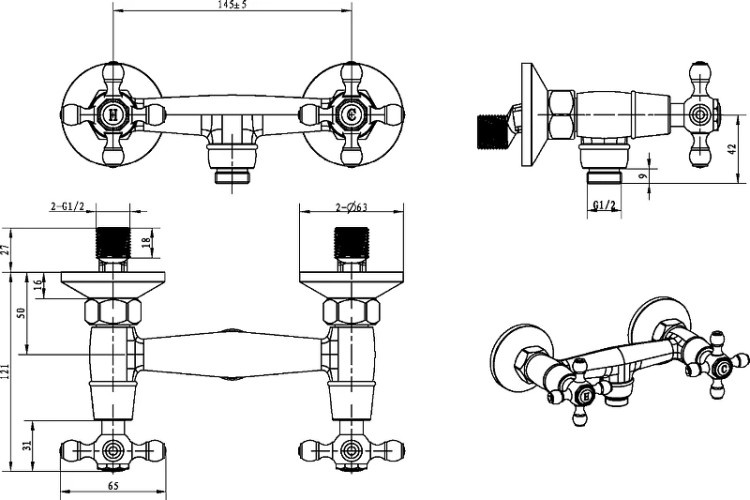 Купить купить смеситель для душа, boheme royal cristal, хром арт. 274-royal