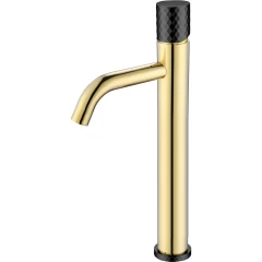 Смеситель для раковины, Boheme Stick, золото, черный арт. 122-GB