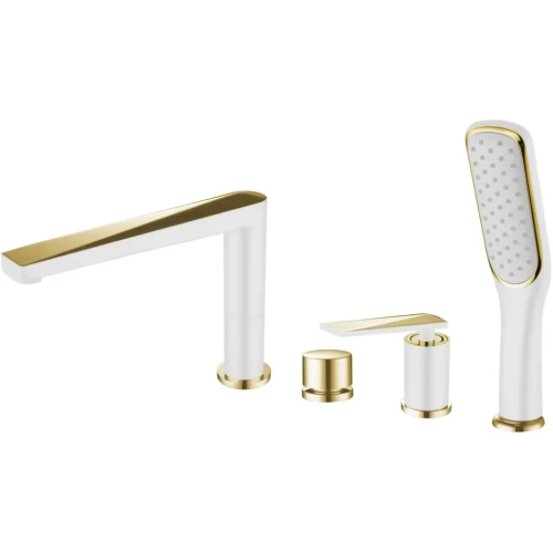 Купить купить смеситель на борт ванны, boheme venturo, белый, золото арт. 380-w