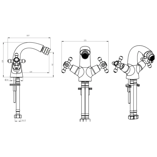 Купить купить смеситель для биде, boheme camelia, золото арт. 296-camelia