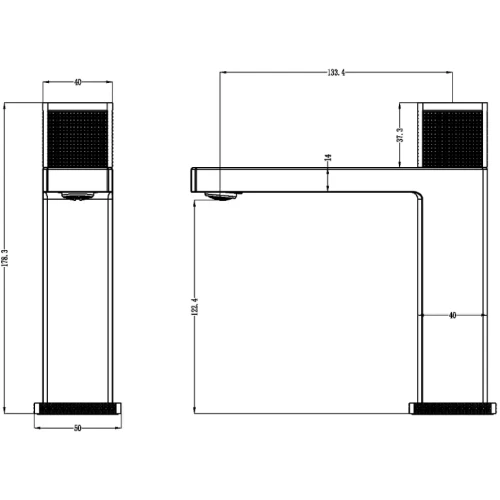 Купить купить смеситель для раковины, boheme quad, черный арт. 159-b