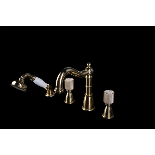 Купить купить смеситель на борт ванны, boheme royal cristal, золото арт. 395-royal/crst