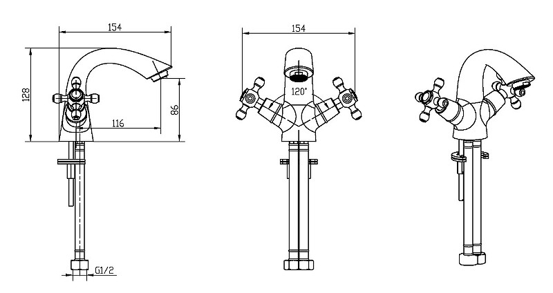 Купить купить смеситель для раковины, boheme royal cristal, бронза арт. 311-royal